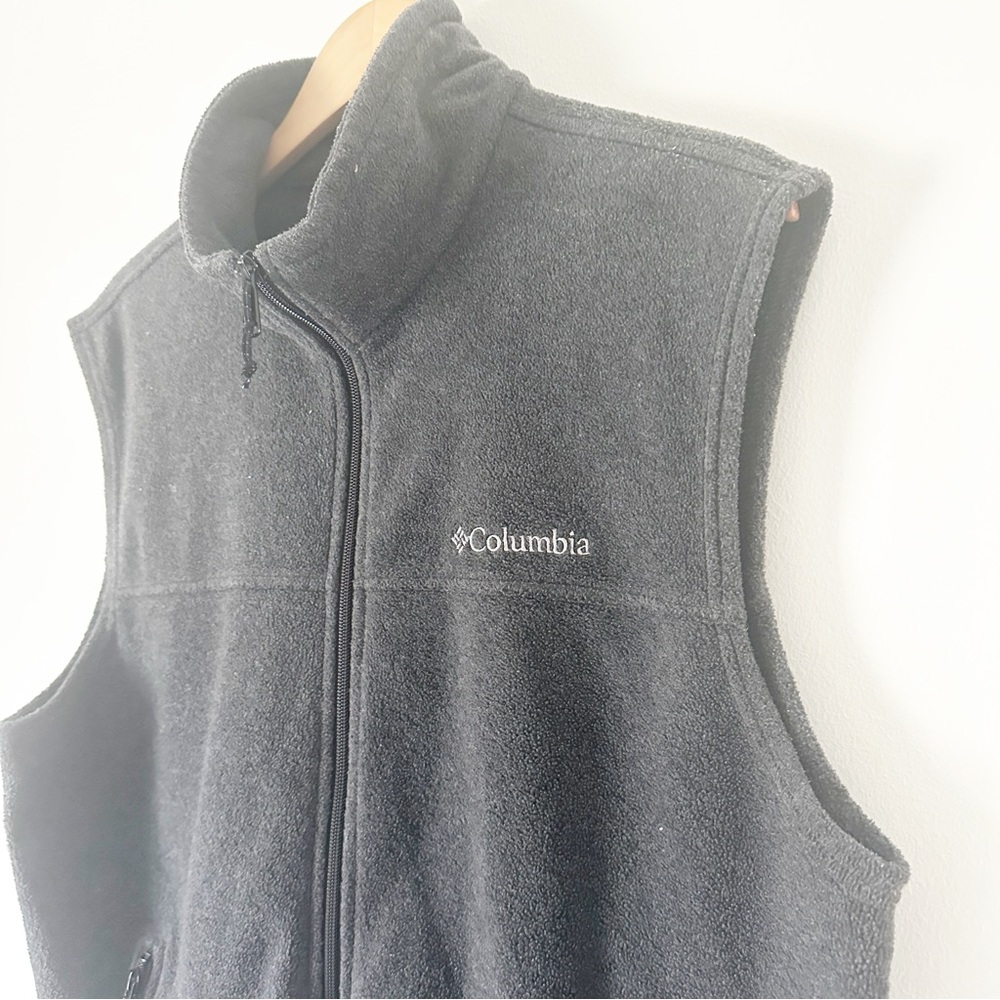 Columbia Men's Fleece Mock Neck Vest Grey L - Picture 2 of 7